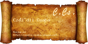 Czédli Csaba névjegykártya